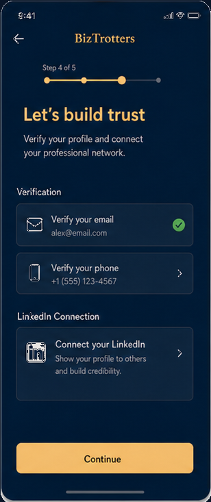 Étape quatre : vérifiez votre email et votre téléphone, et connectez LinkedIn